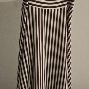 Striped Brown and Cream Women's Maxi Dress SKU08